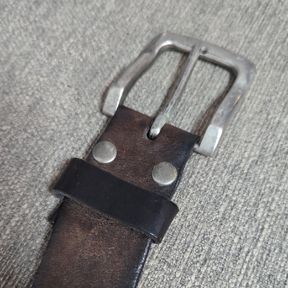 Vintage Levi's Medium 34-36" Leather Dark Brown Metal Studded Unisex Belt